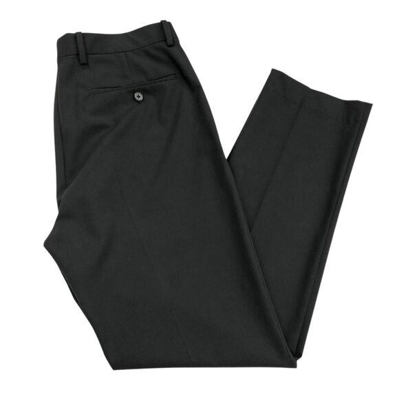 Theory Suit Pants Mens 32x31 Black Flat Front Straight Leg Wool Blend Office - Picture 4 of 12